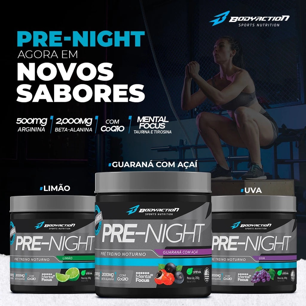 Pre Treino Sem Cafeína Pre Night 200g Bodyaction