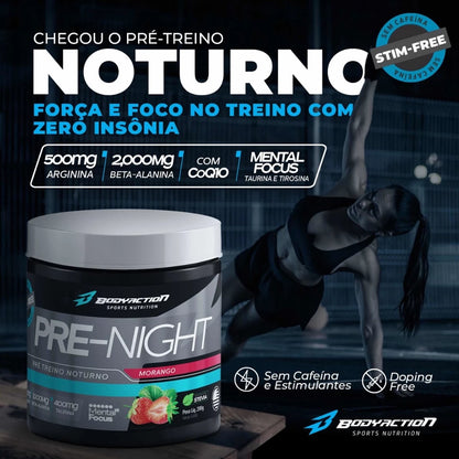 Pre Treino Sem Cafeína Pre Night 200g Bodyaction