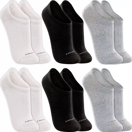 Kit 6 Pares Meias Lupo Original Algodão Masculino Feminina Cano Curto Baixo Soquete Academia