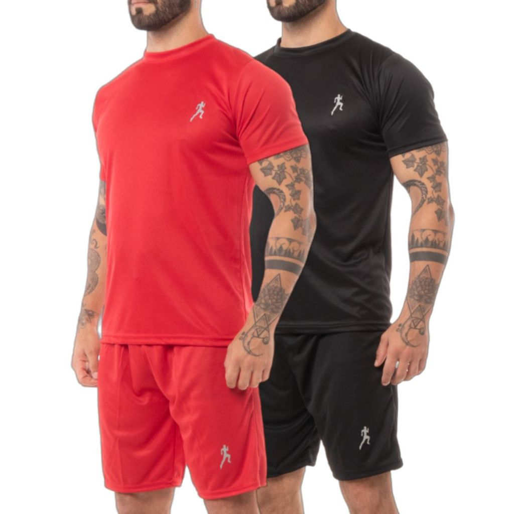 Kit 5 camisetas masculinas + 5 Bermudas Masculinas Academia