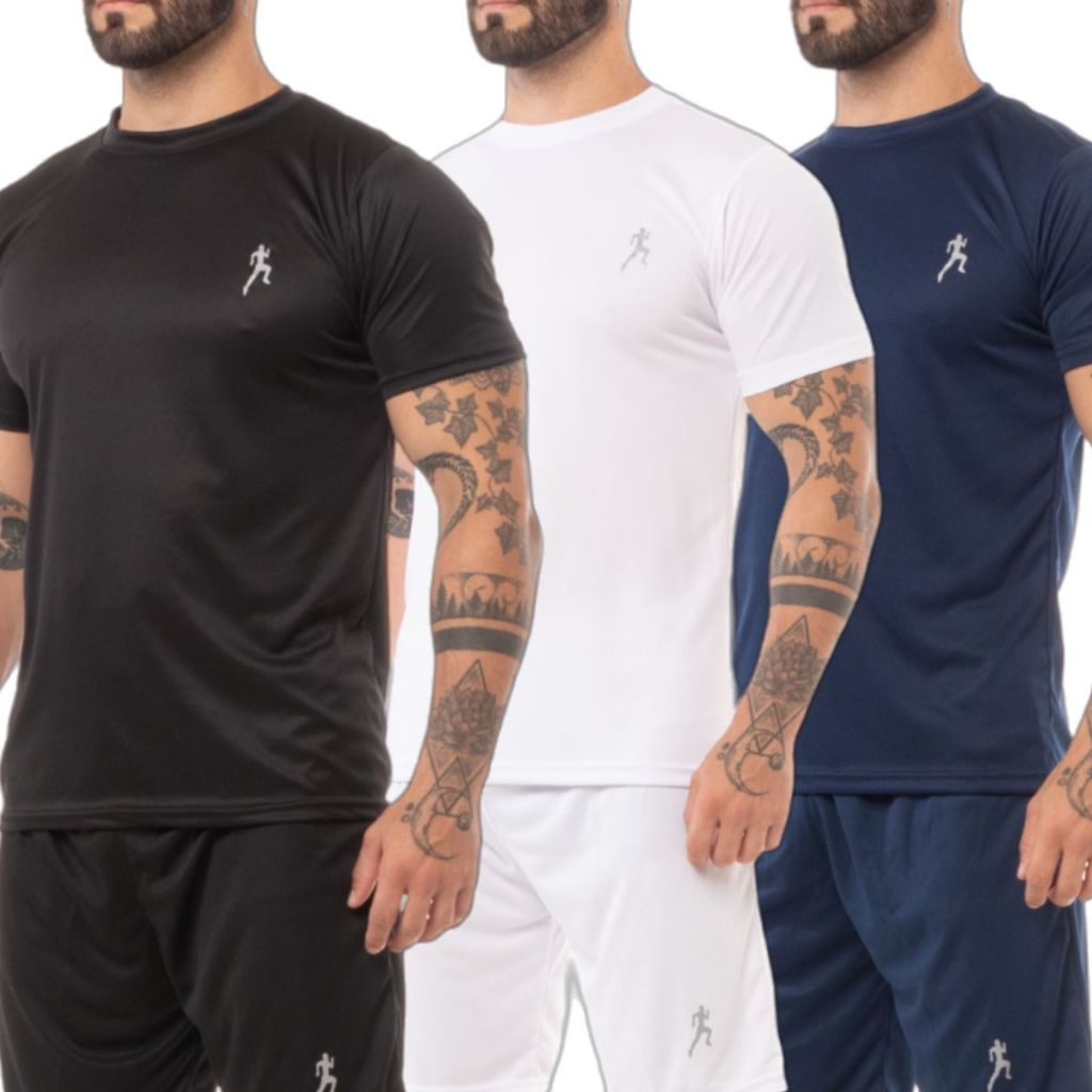 Kit 5 camisetas masculinas + 5 Bermudas Masculinas Academia