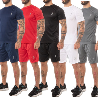 Kit 3 camisetas masculinas + 3 Bermudas Masculinas Academia