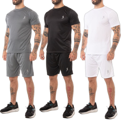 Kit 3 camisetas masculinas + 3 Bermudas Masculinas Academia