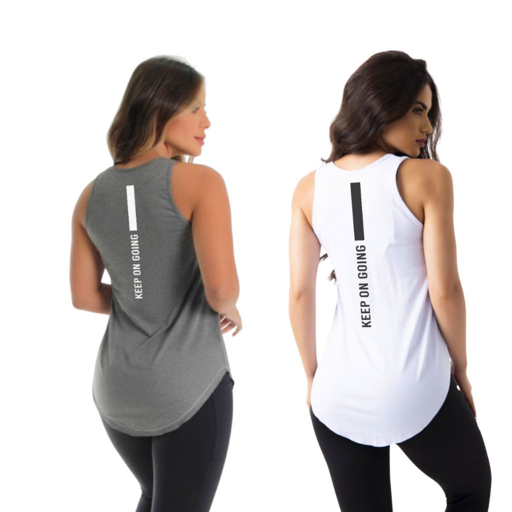 Kit 2 Camisetas Feminina Fitness Academia Keep On