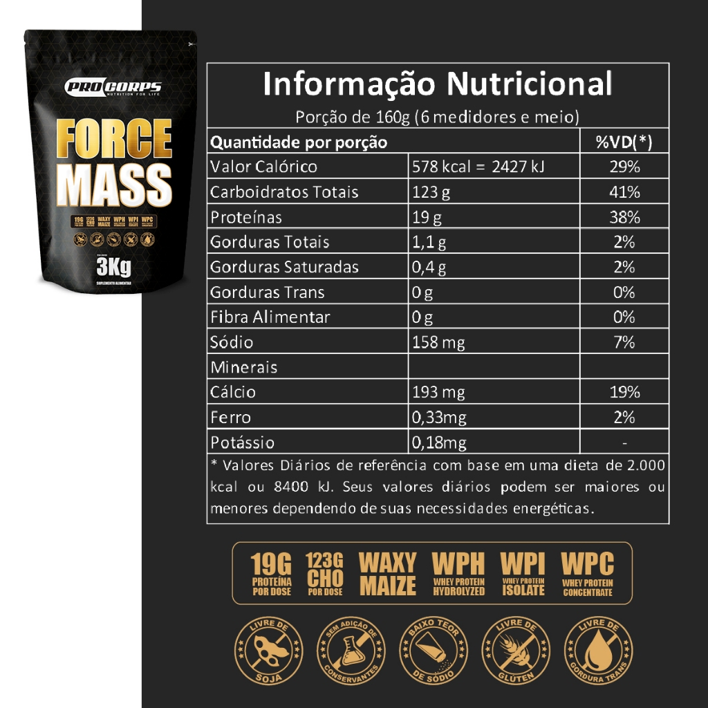 Hipercalorico 3kg Force Mass