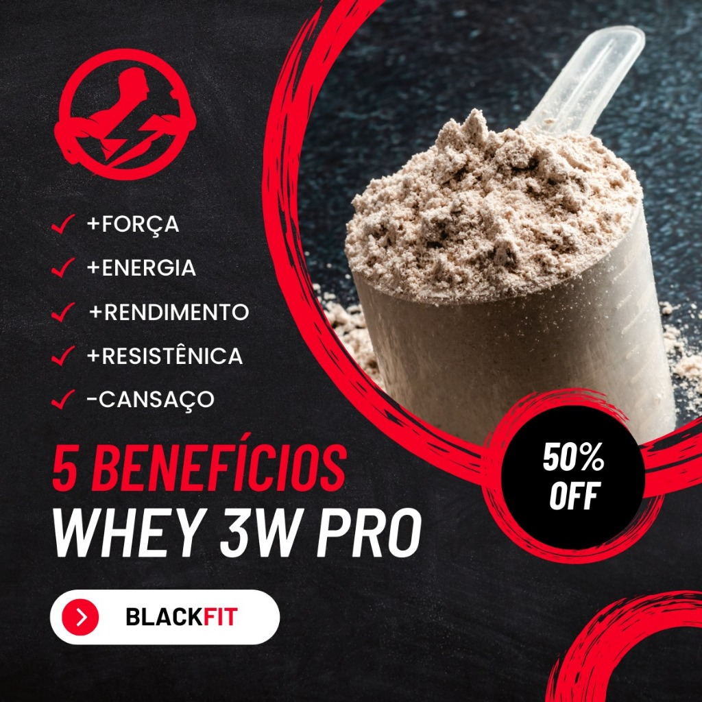 KIT Whey + creatina + Coqueteleira 3WPRO