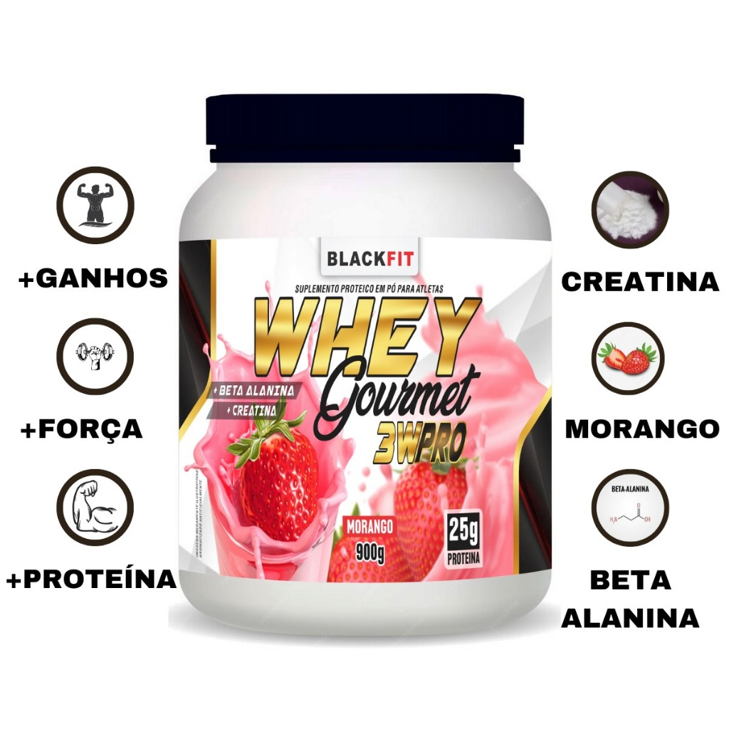 KIT Whey + creatina + Coqueteleira 3WPRO