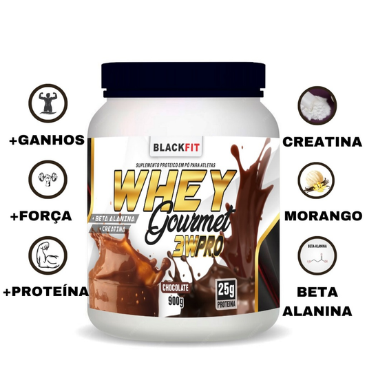 KIT Whey + creatina + Coqueteleira 3WPRO