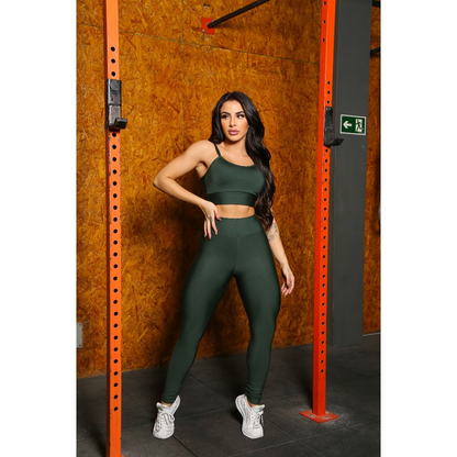 Conjunto Fitness Feminino Top e Calça Academia Tecido Premium