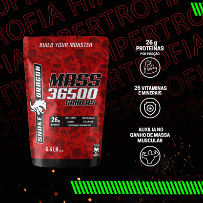 Hipercalorico Com Whey - MASS 36500, 3kg - Snake Dragon
