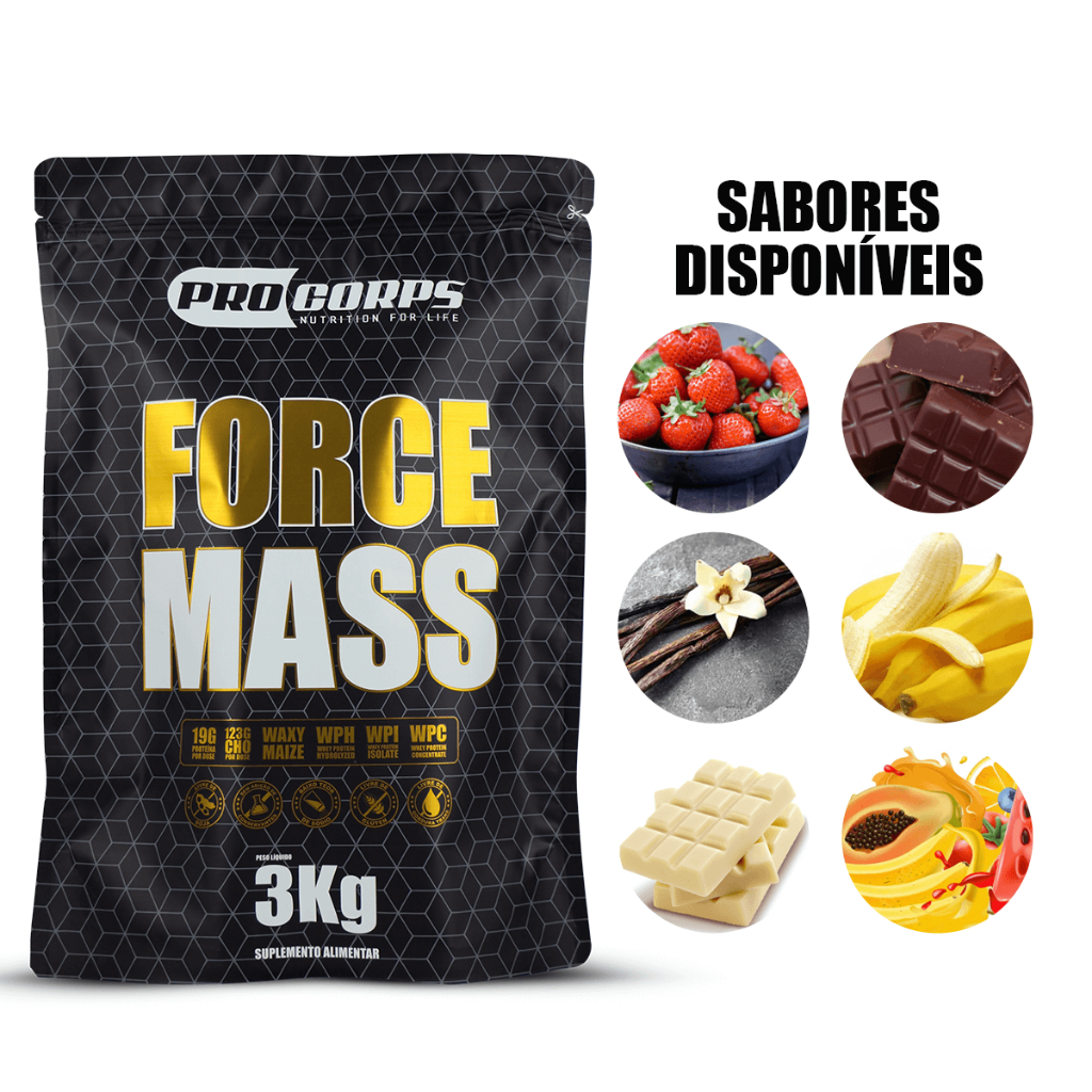 Kit 2 Hipercalórico 3kg Force Mass