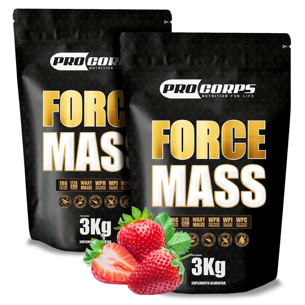 Kit 2 Hipercalórico 3kg Force Mass