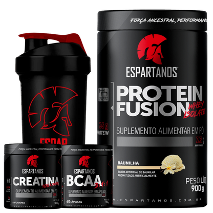 Kit Whey Protein Fusion + Bcaa + Creatina + Shaker