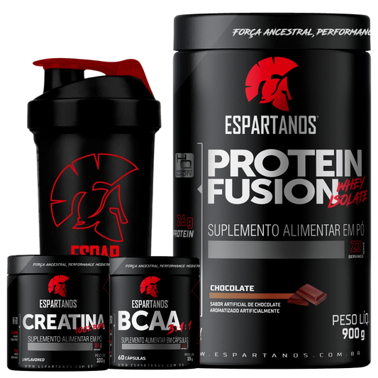 Kit Whey Protein Fusion + Bcaa + Creatina + Shaker