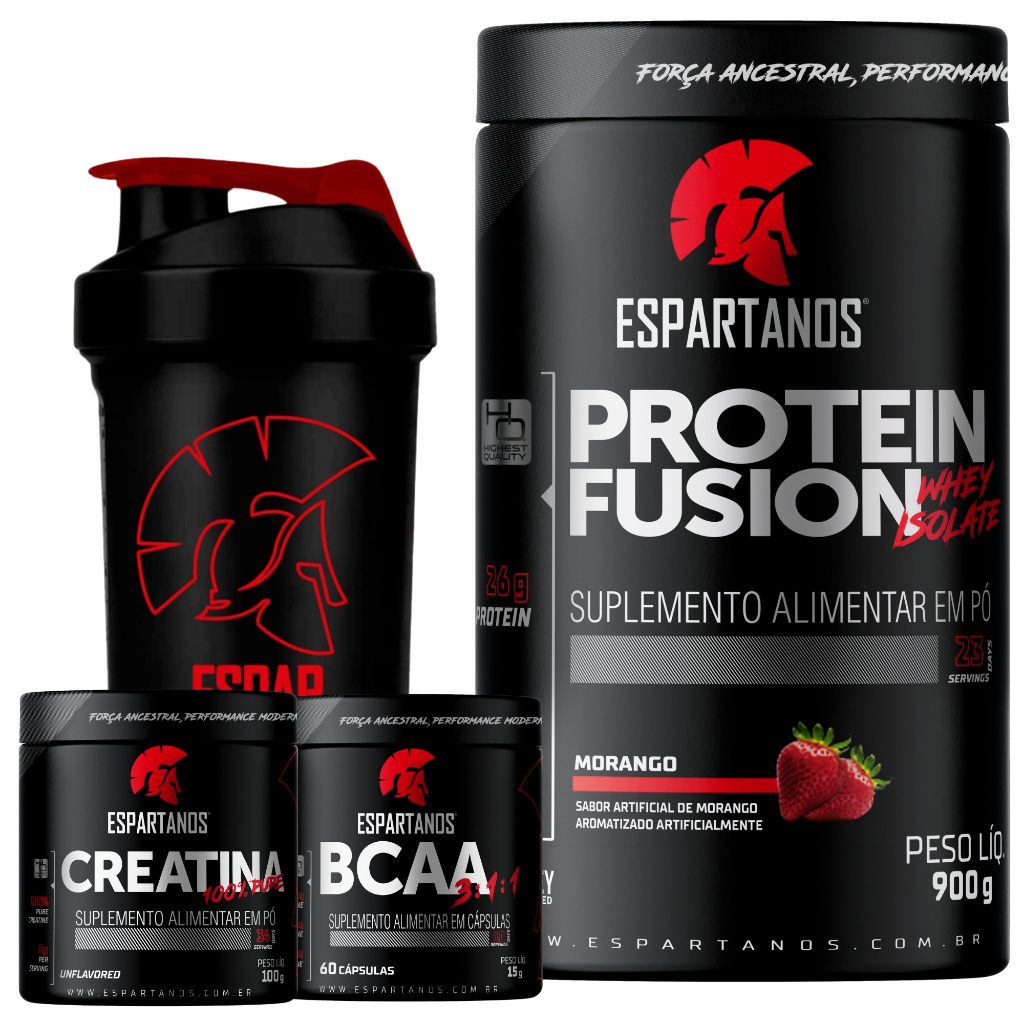 Kit Whey Protein Fusion + Bcaa + Creatina + Shaker