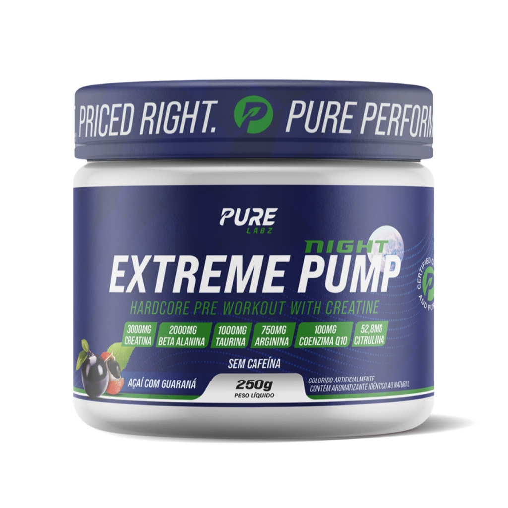 Pré Treino Extreme Pump Night S/ Cafeína 250g Pure Athletic