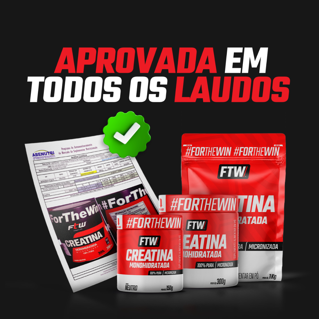 FTW Creatina Monohidratada Pote 300g 100% Pura - Energia, Força e Resistência - Absorção Rápida