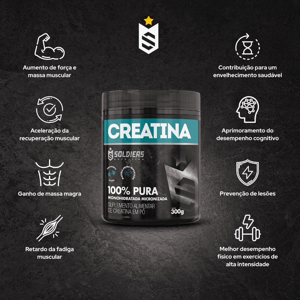 Creatina 100% Pura Monohidratada Soldiers 300g 