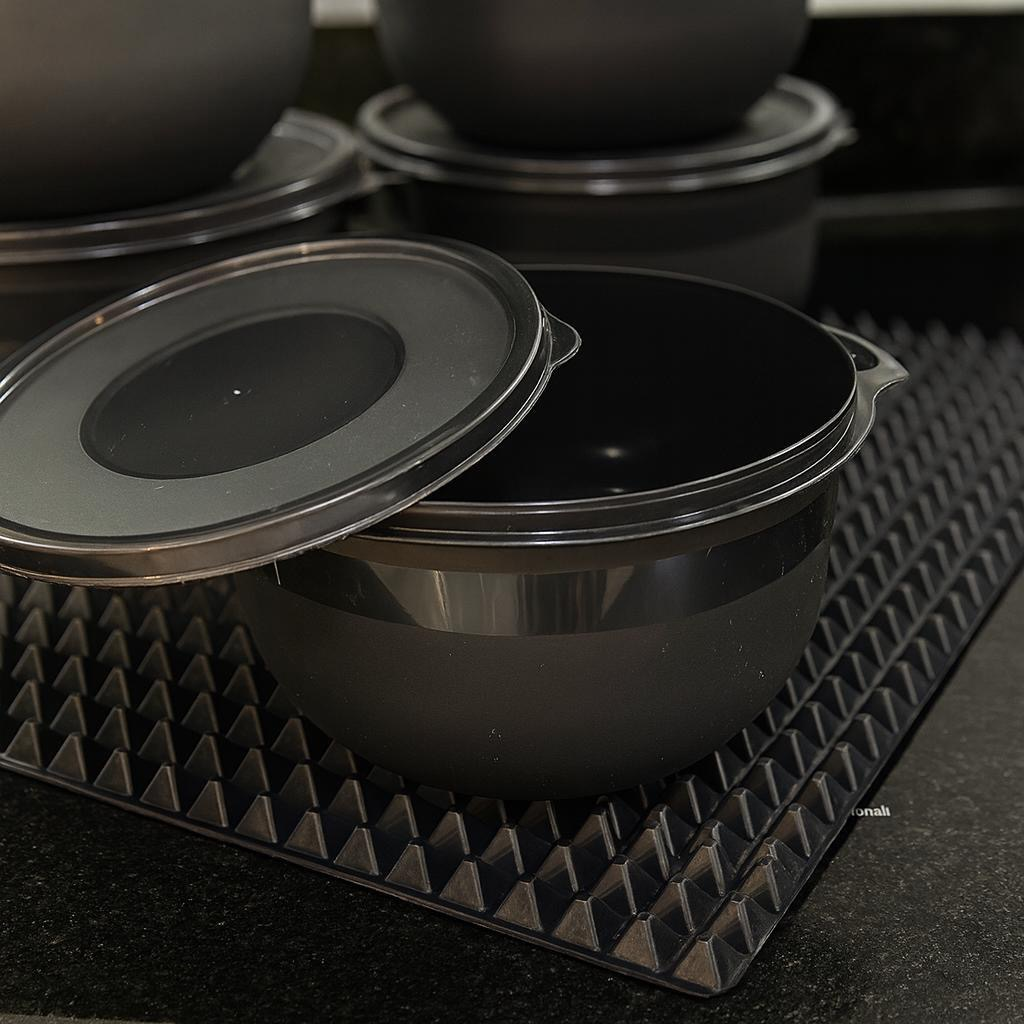 Kit 10 Potes Bowl 1300ml Plástico com Tampa – Marmita Cozinha, Freezer, Micro-ondas e Lava-Louças.