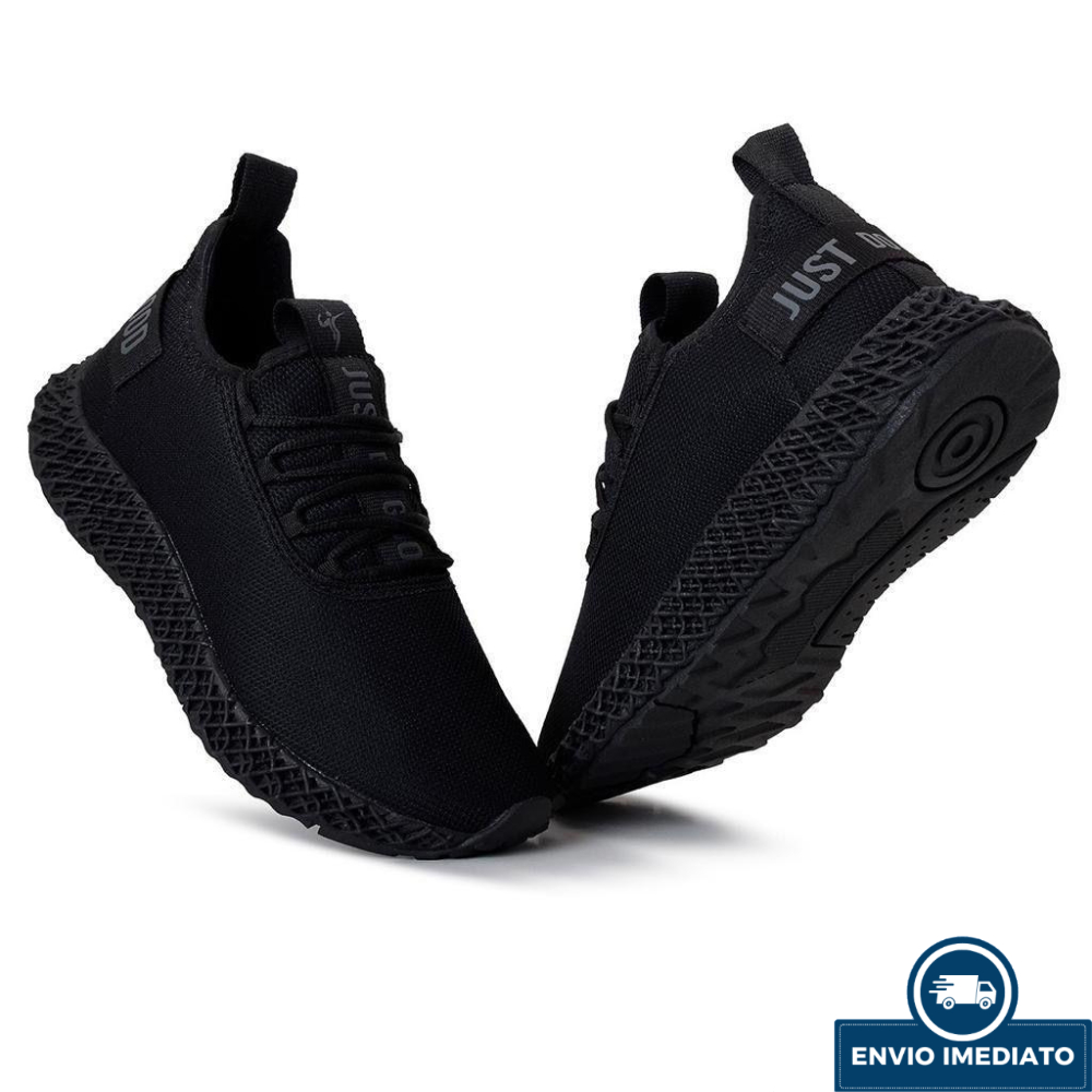 Tenis Masculino Black Esportivo Todo Preto Para Academia Caminhada Corrida Fitness treino