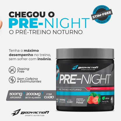 Pre Treino Sem Cafeína Pre Night 200g Bodyaction