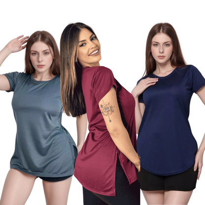 3 Blusas Feminina Academia Dry Fit