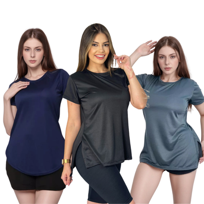 3 Blusas Feminina Academia Dry Fit