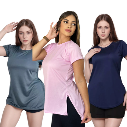 3 Blusas Feminina Academia Dry Fit