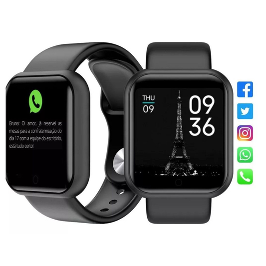 Relógio Smartwatch D20 com tela hd - bluetooth - lembrete - chamada - monitor de frequência - foto na tela