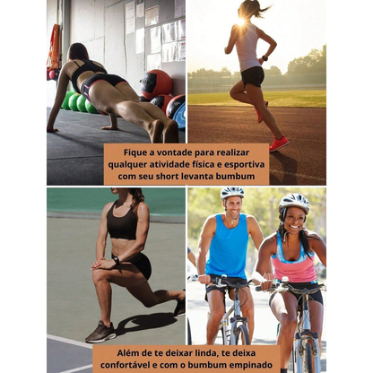 Kit 4 Short Levanta Bumbum Feminino Academia